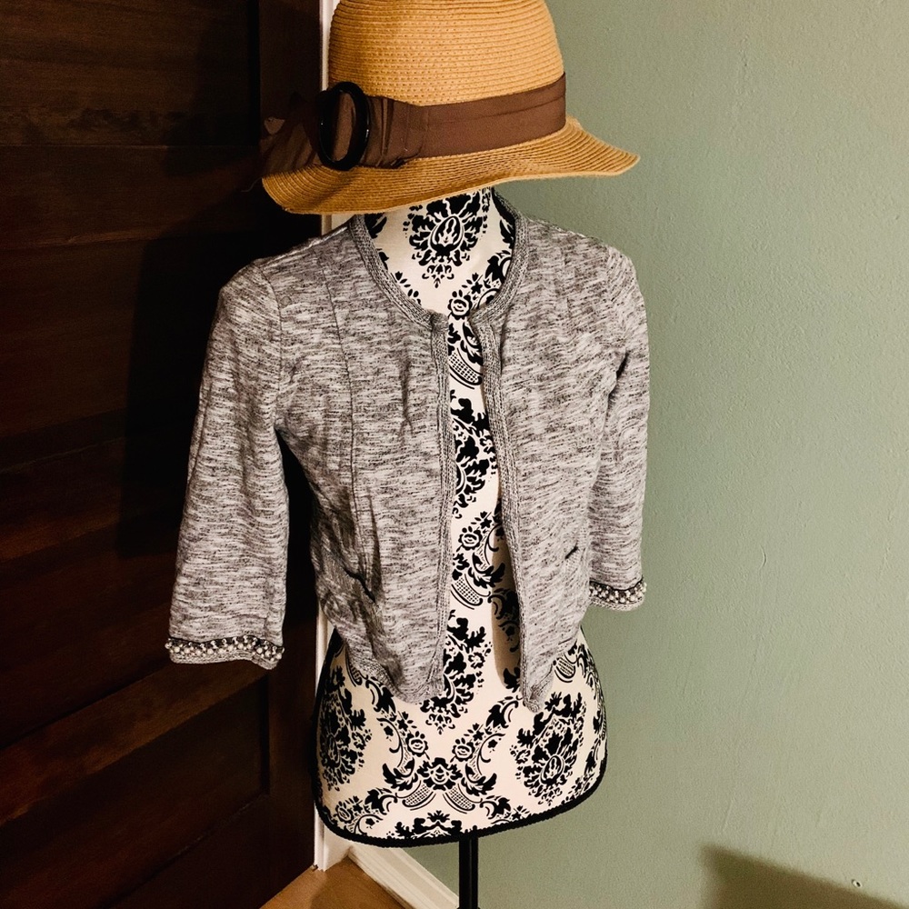 Express 3/4 Sleeve Gray Cardigan